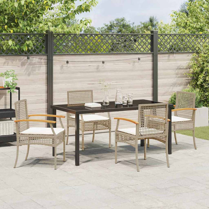 Have Spisebordssæt 5 pcs Beige polyrattan