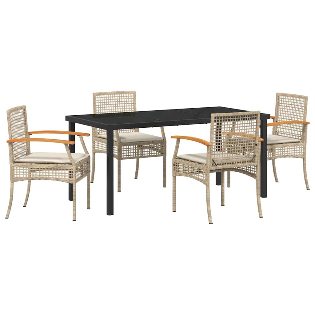 Have Spisebordssæt 5 pcs Beige polyrattan