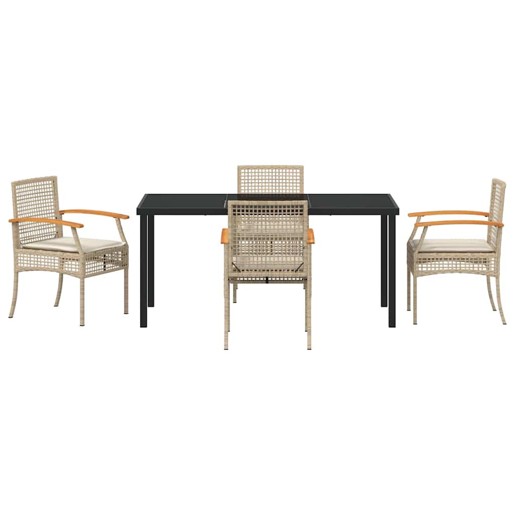 Have Spisebordssæt 5 pcs Beige polyrattan