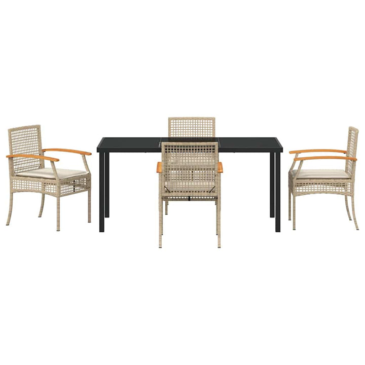 Have Spisebordssæt 5 pcs Beige polyrattan