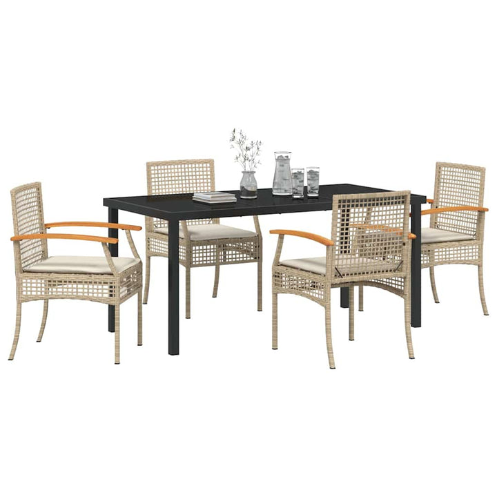 Have Spisebordssæt 5 pcs Beige polyrattan