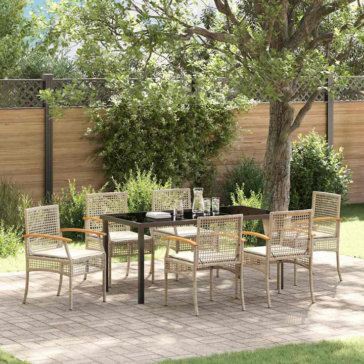 Have Spisebordssæt 7 pcs Beige polyrattan
