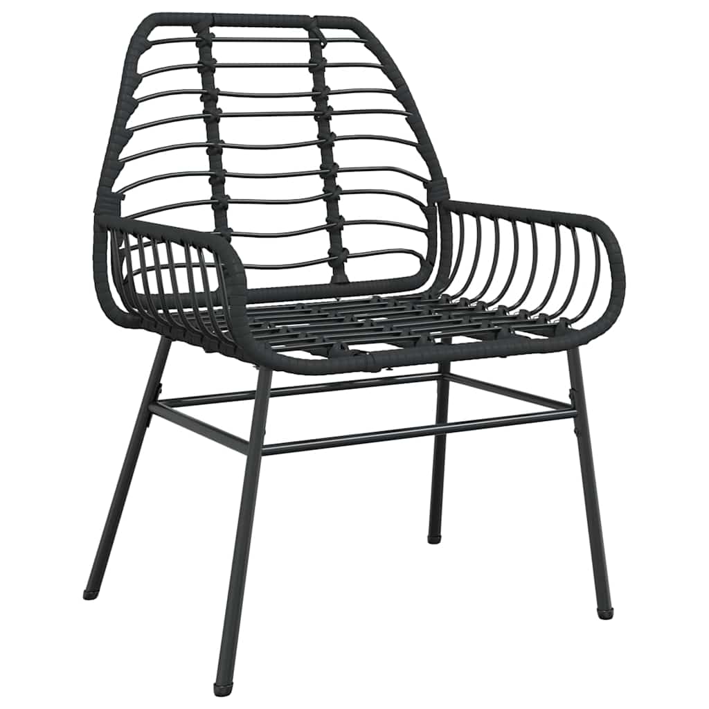 Have Spisebordssæt 3 pcs Sort polyrattan