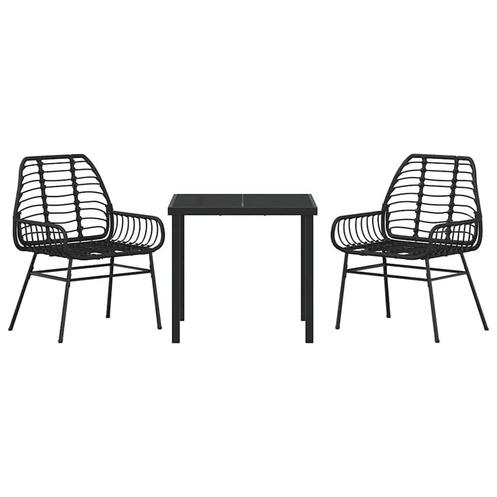 Have Spisebordssæt 3 pcs Sort polyrattan