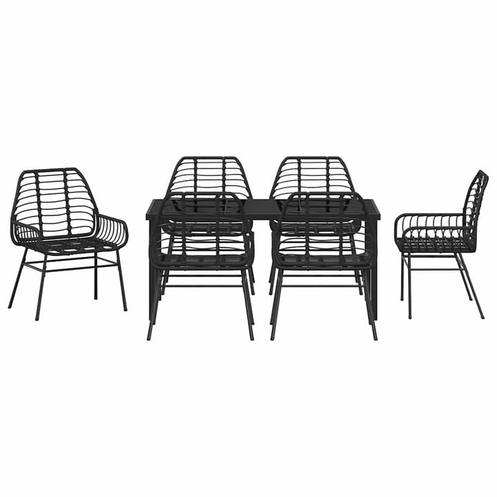 Have Spisebordssæt 7 pcs Sort polyrattan