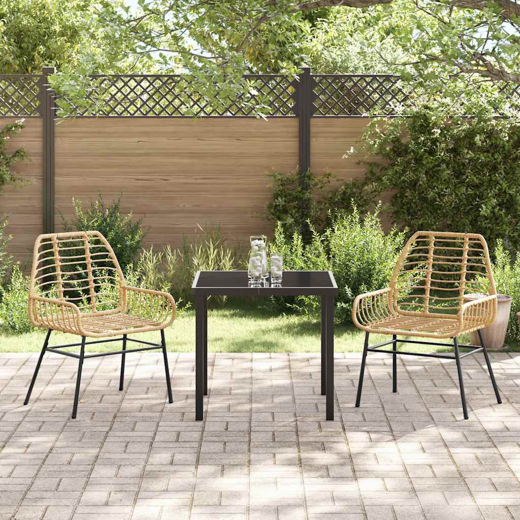 Have Spisebordssæt 3 pcs Brun polyrattan