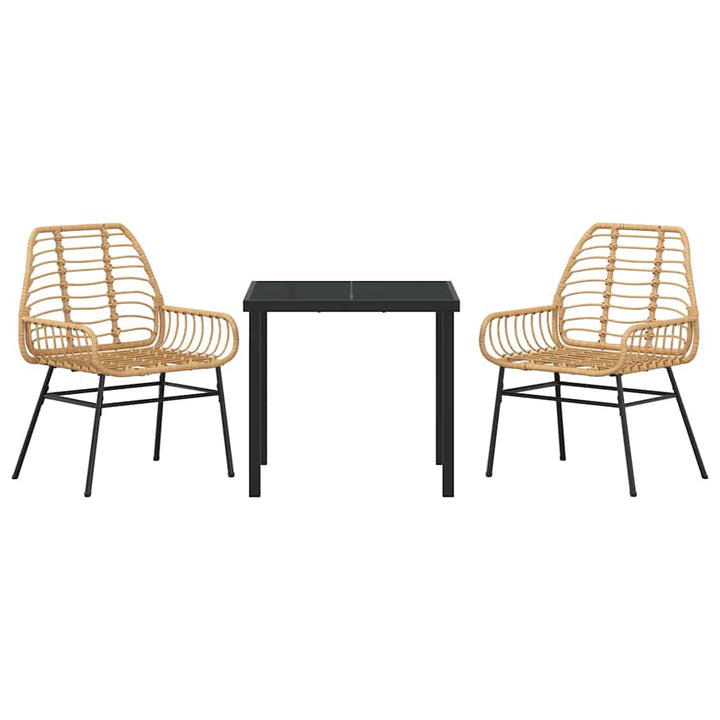 Have Spisebordssæt 3 pcs Brun polyrattan