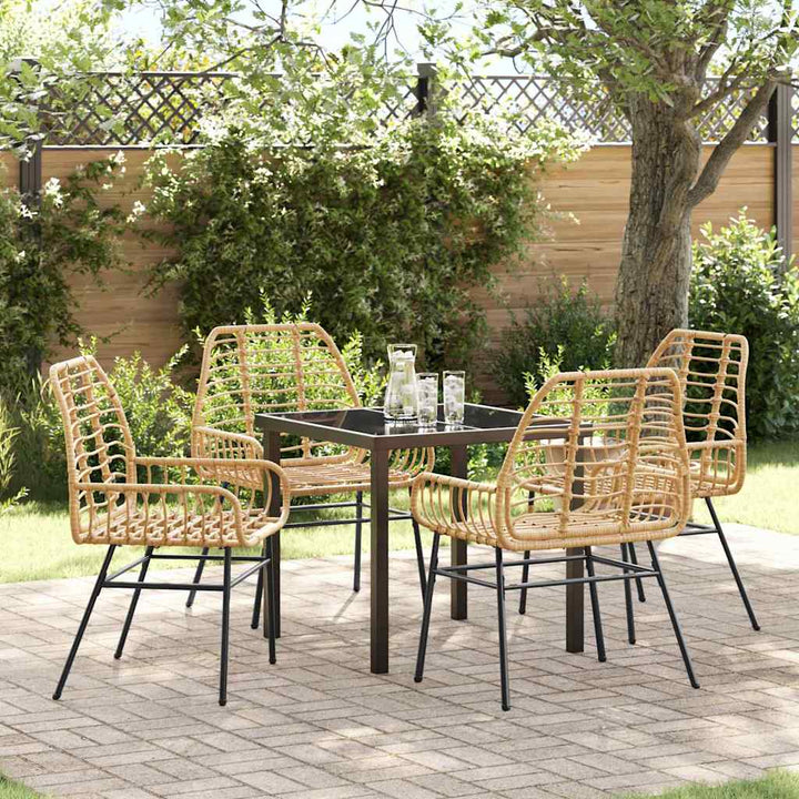 Have Spisebordssæt 5 pcs Brun polyrattan