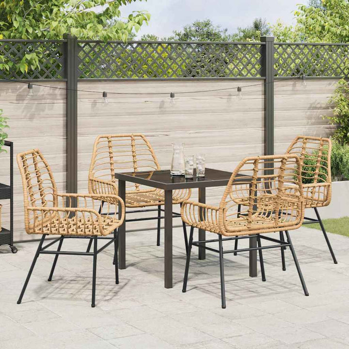 Have Spisebordssæt 5 pcs Brun polyrattan