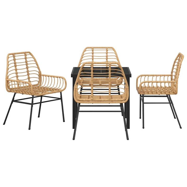 Have Spisebordssæt 5 pcs Brun polyrattan