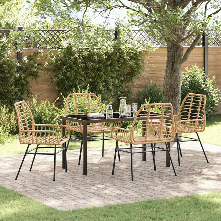 Have Spisebordssæt 5 pcs Brun polyrattan