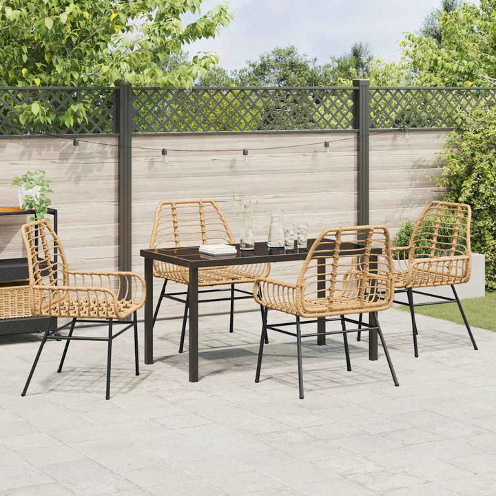 Have Spisebordssæt 5 pcs Brun polyrattan