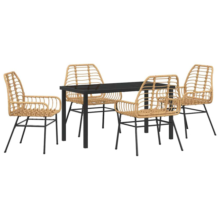 Have Spisebordssæt 5 pcs Brun polyrattan