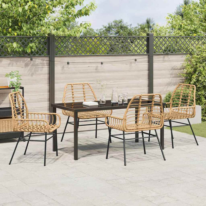 Have Spisebordssæt 5 pcs Brun polyrattan