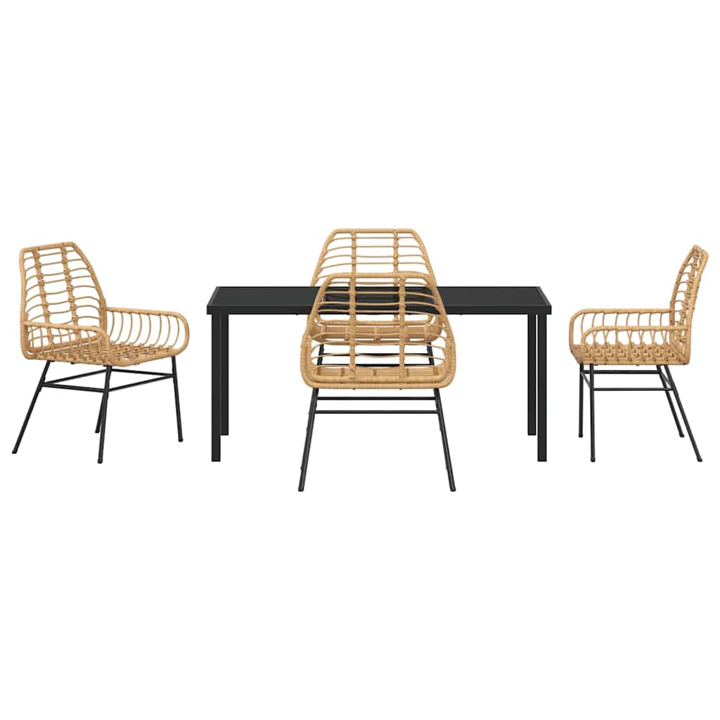 Have Spisebordssæt 5 pcs Brun polyrattan