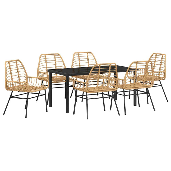 Have Spisebordssæt 7 pcs Brun polyrattan