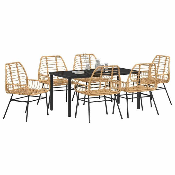Have Spisebordssæt 7 pcs Brun polyrattan