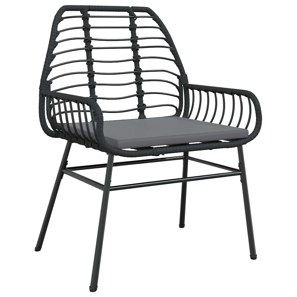 Have Spisebordssæt 3 pcs Sort polyrattan