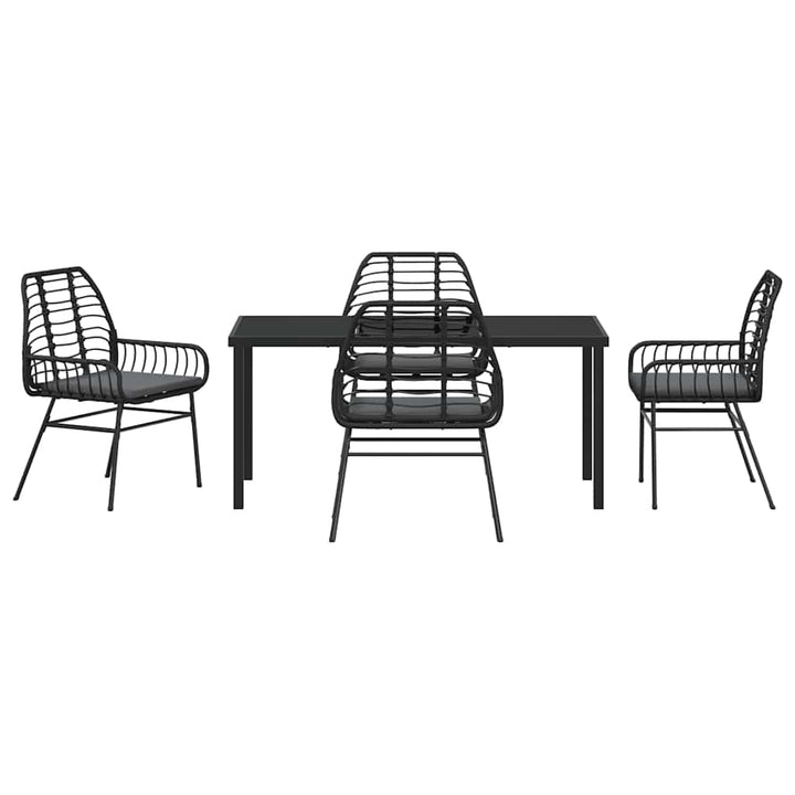 Have Spisebordssæt 5 pcs Sort polyrattan