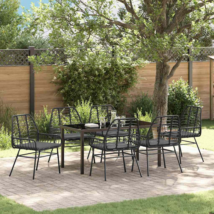Have Spisebordssæt 7 pcs Sort polyrattan