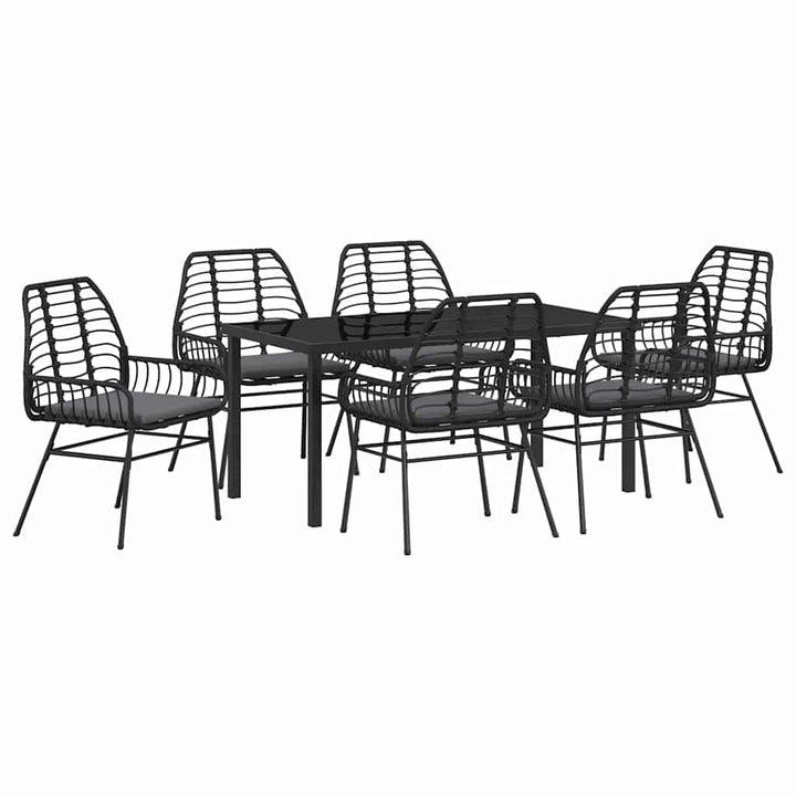 Have Spisebordssæt 7 pcs Sort polyrattan