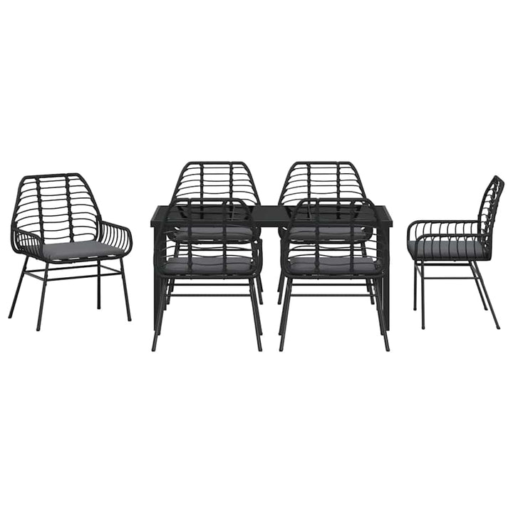 Have Spisebordssæt 7 pcs Sort polyrattan