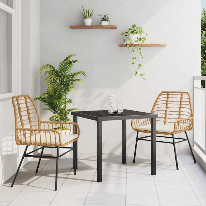 Have Spisebordssæt 3 pcs Brun polyrattan