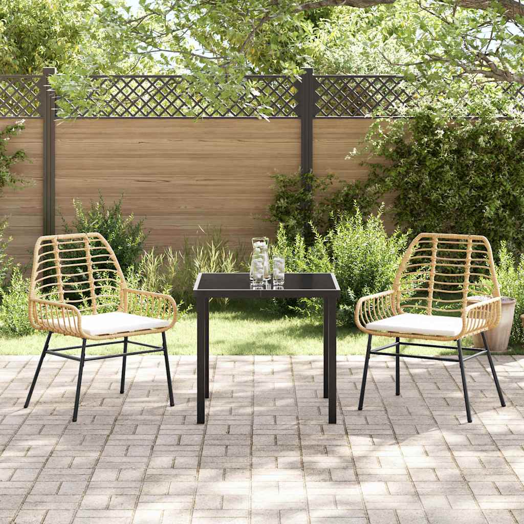 Have Spisebordssæt 3 pcs Brun polyrattan
