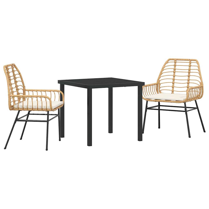 Have Spisebordssæt 3 pcs Brun polyrattan