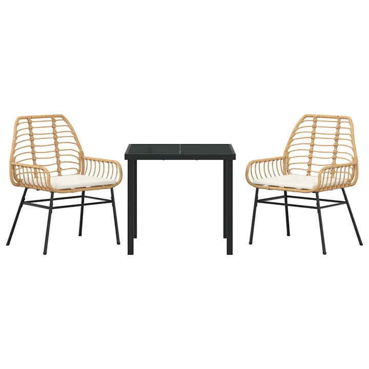 Have Spisebordssæt 3 pcs Brun polyrattan