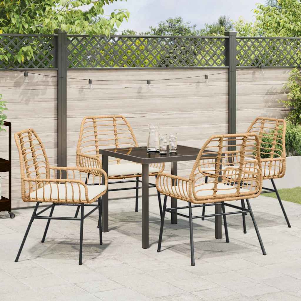 Have Spisebordssæt 5 pcs Brun polyrattan