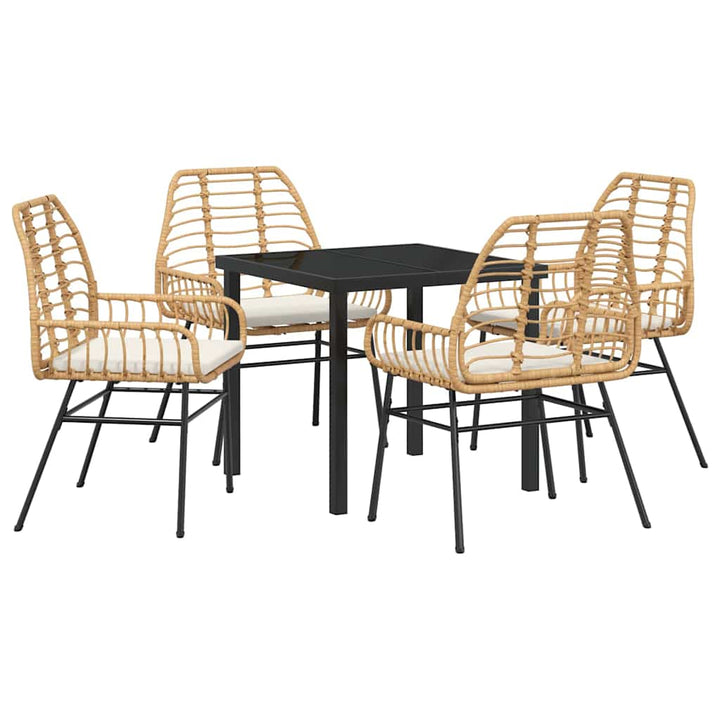 Have Spisebordssæt 5 pcs Brun polyrattan