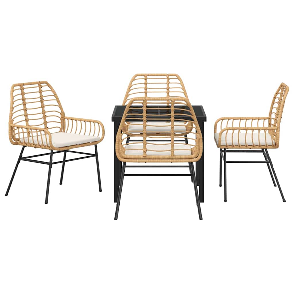 Have Spisebordssæt 5 pcs Brun polyrattan