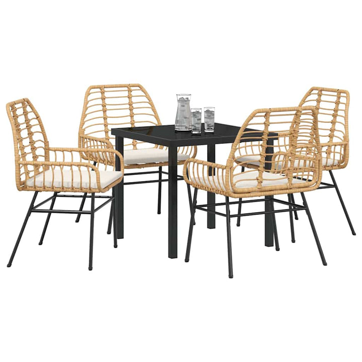 Have Spisebordssæt 5 pcs Brun polyrattan