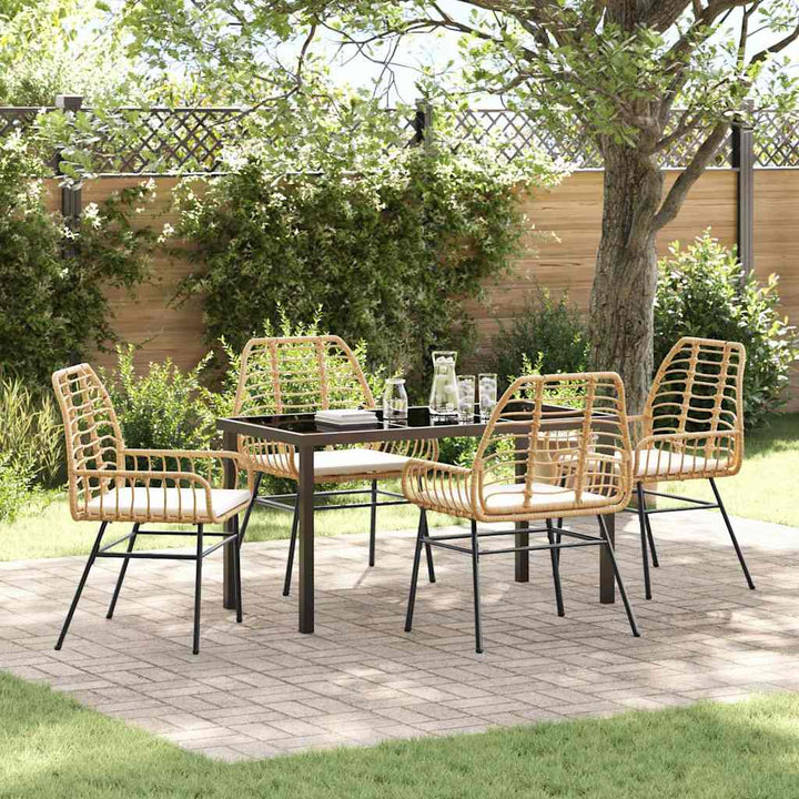 Have Spisebordssæt 5 pcs Brun polyrattan