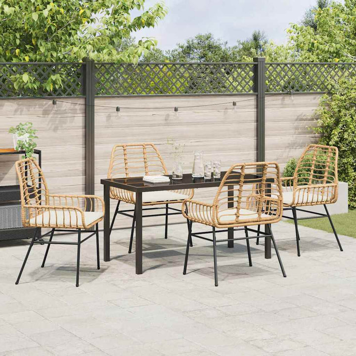 Have Spisebordssæt 5 pcs Brun polyrattan