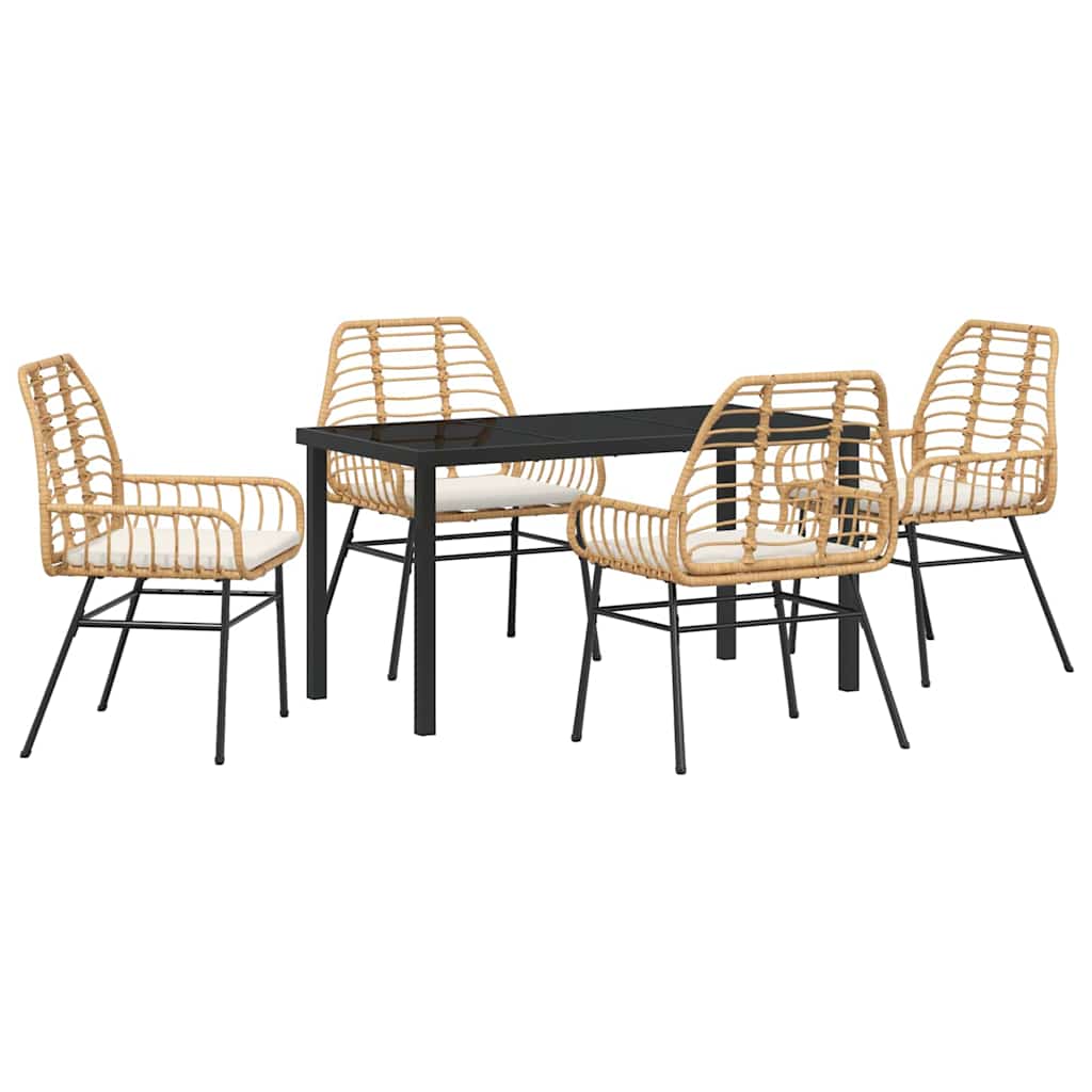Have Spisebordssæt 5 pcs Brun polyrattan