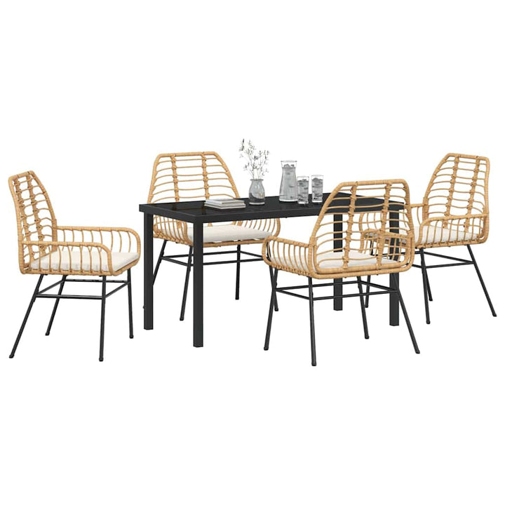 Have Spisebordssæt 5 pcs Brun polyrattan