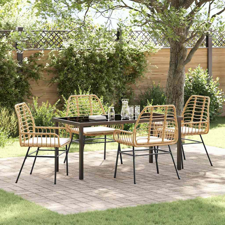 Have Spisebordssæt 5 pcs Brun polyrattan