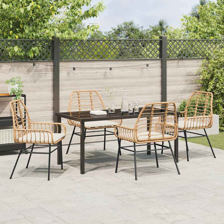Have Spisebordssæt 5 pcs Brun polyrattan