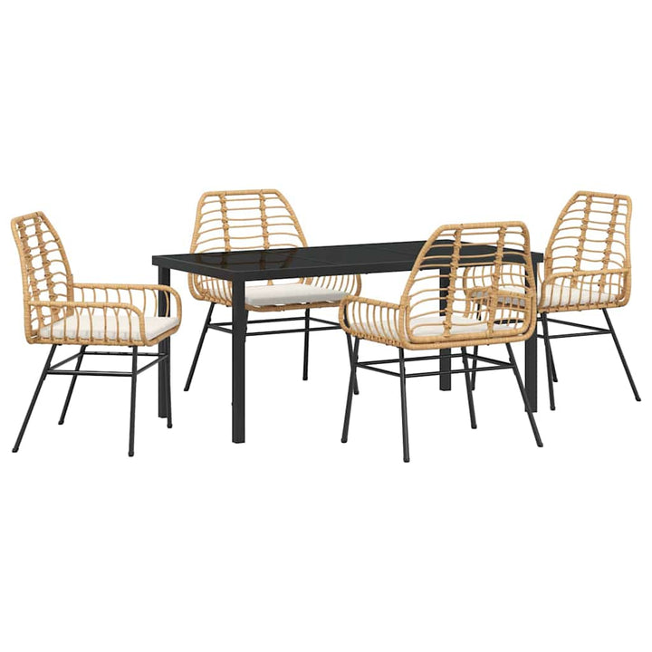 Have Spisebordssæt 5 pcs Brun polyrattan