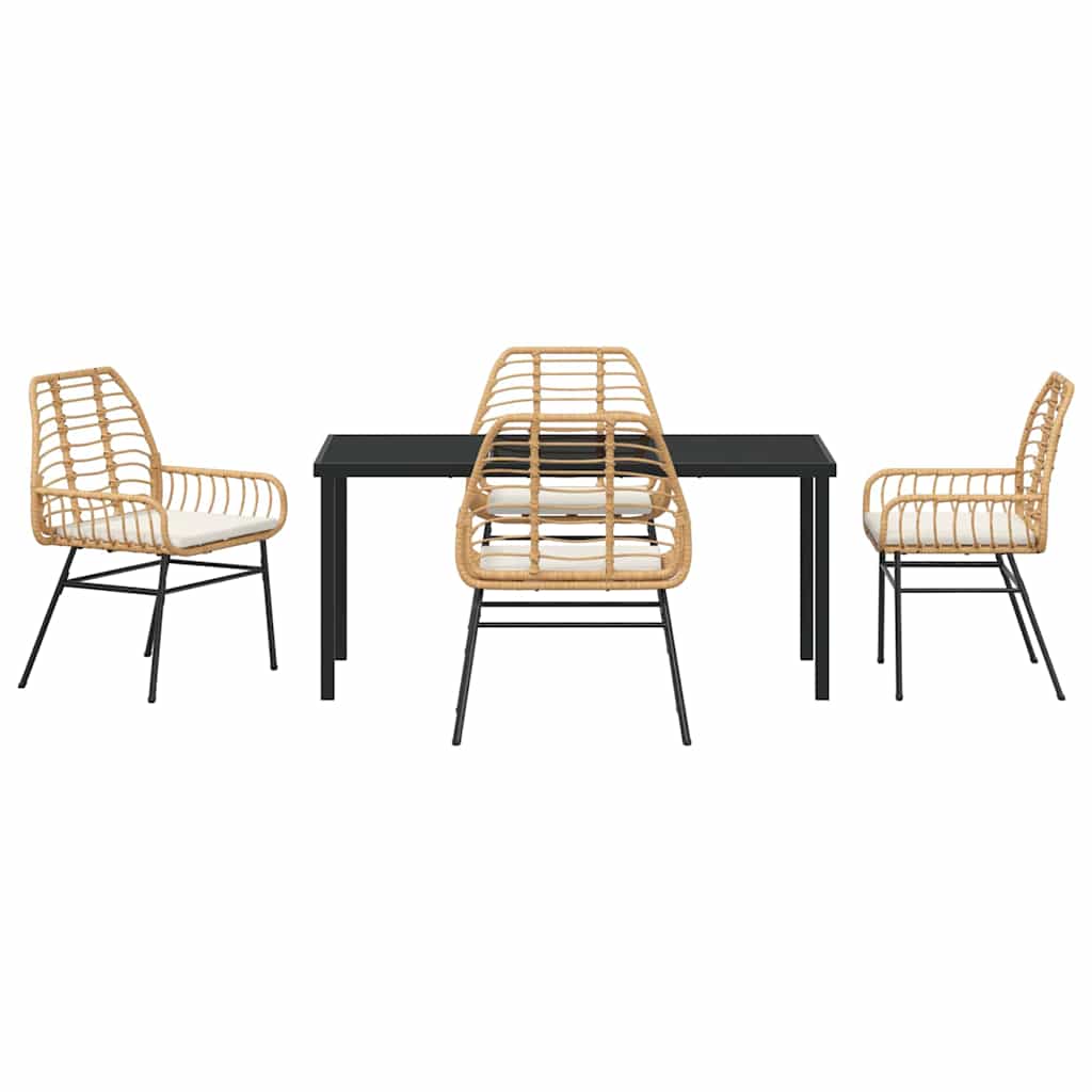 Have Spisebordssæt 5 pcs Brun polyrattan