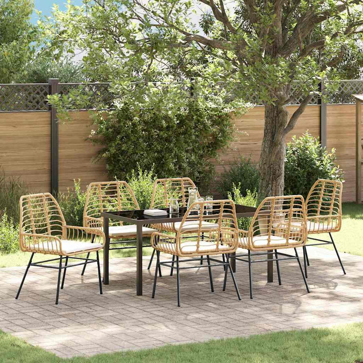 Have Spisebordssæt 7 pcs Brun polyrattan