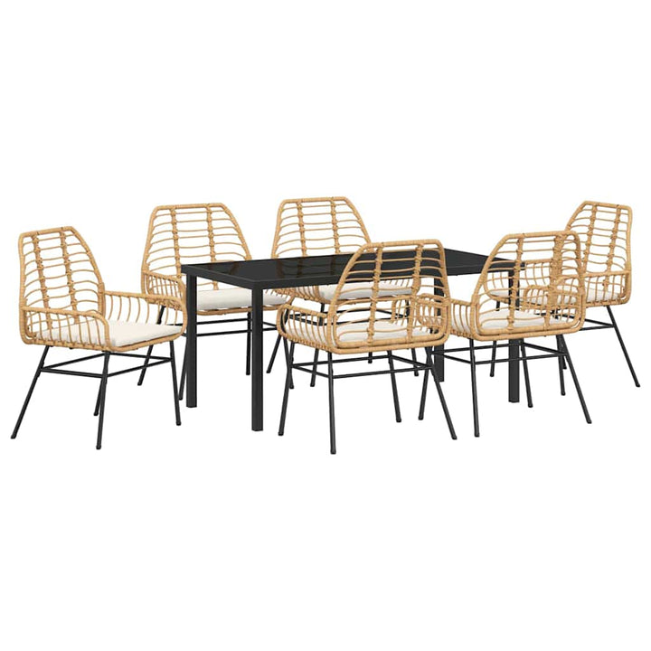 Have Spisebordssæt 7 pcs Brun polyrattan