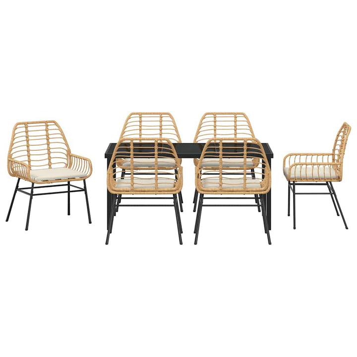 Have Spisebordssæt 7 pcs Brun polyrattan