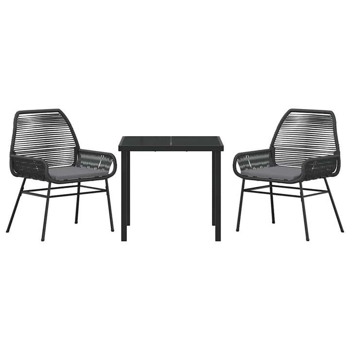 Have Spisebordssæt 3 pcs Sort polyrattan