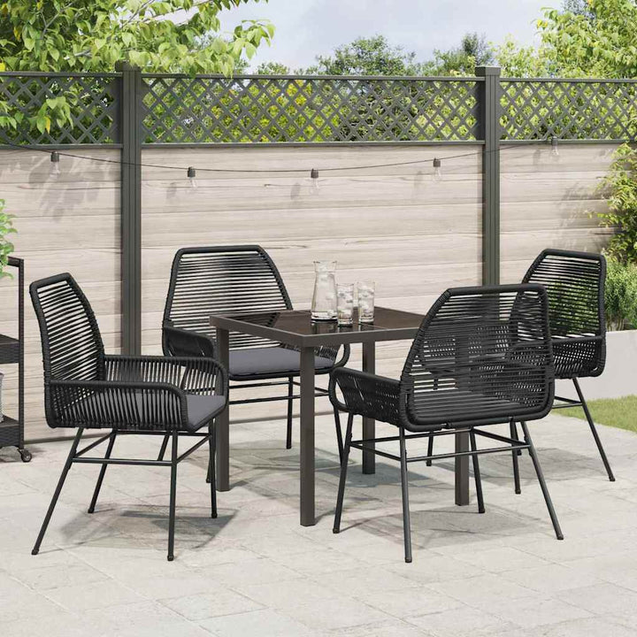 Have Spisebordssæt 5 pcs Sort polyrattan