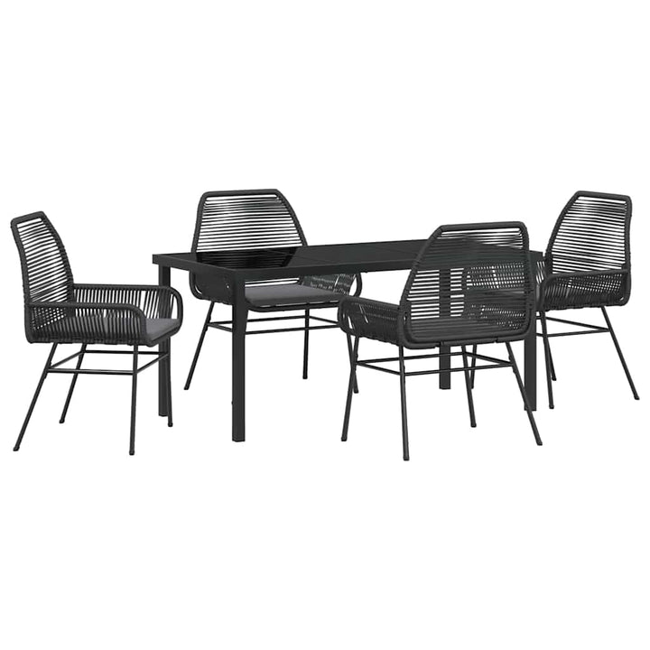 Have Spisebordssæt 5 pcs Sort polyrattan