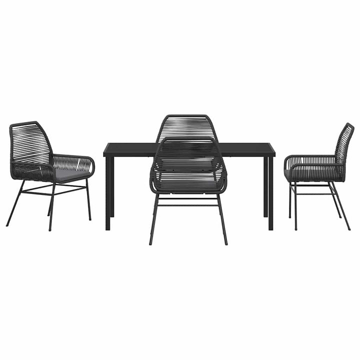 Have Spisebordssæt 5 pcs Sort polyrattan