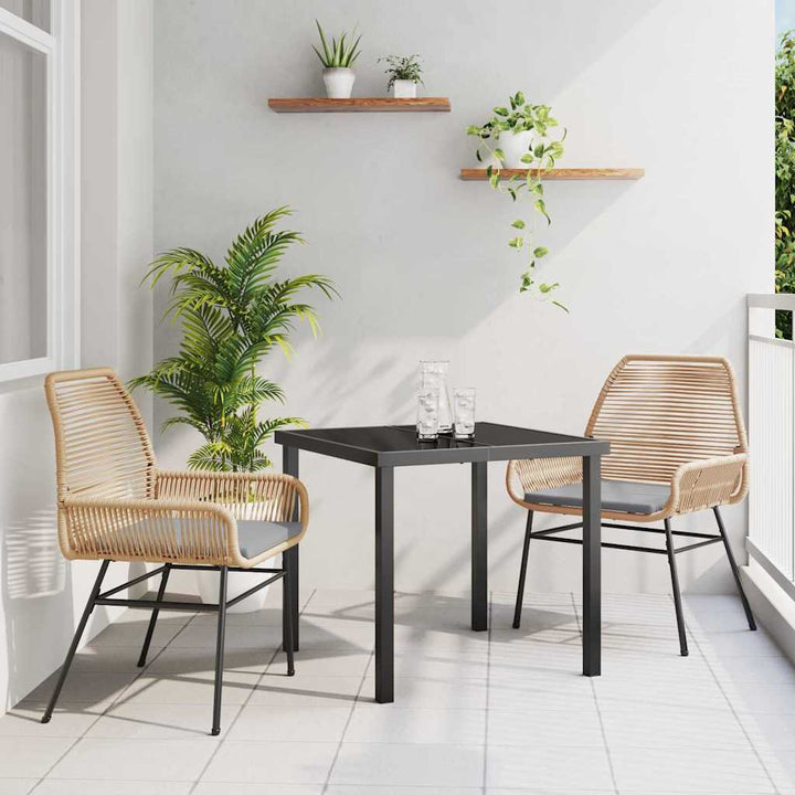 Have Spisebordssæt 3 pcs Brun polyrattan